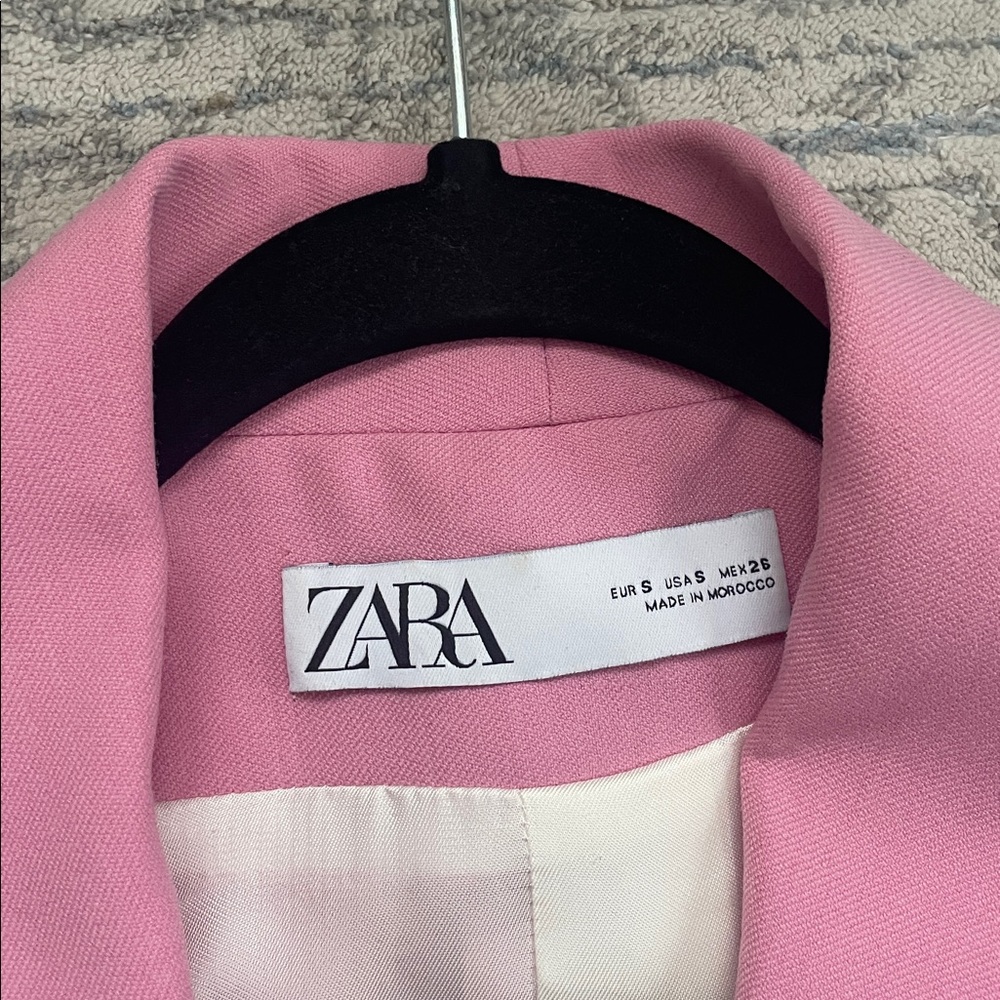 Zara Blush Pink Double-Breasted Blazer - Picture 6 of 12